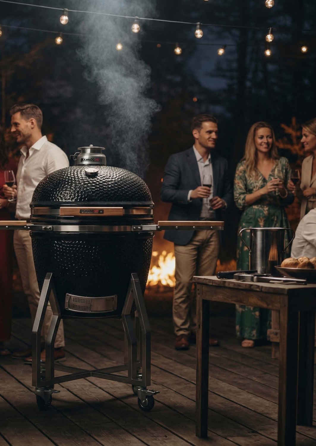 Evening garden party around the grill